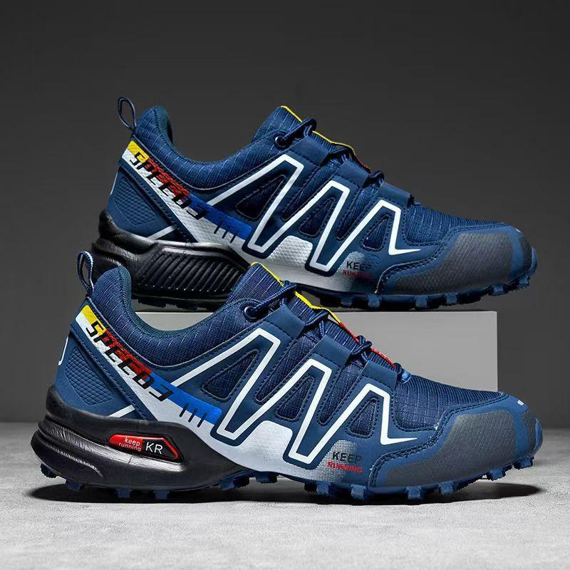 

Men s shoes autumn and winter new contrasting color trend hiking shoes outdoor low-top running shoes casual men s shoes 44 синий