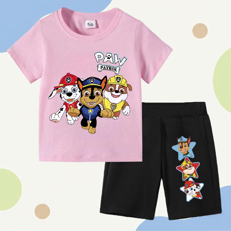 Summer New Clothing Set Children's Short Sleeve Top and Shorts Two-Piece Set Casual Clothing