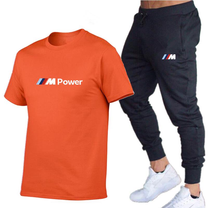 2023 Spring/Summer Cotton Short Sleeve & Long Pants Sports Set - Breathable, Versatile, Customizable