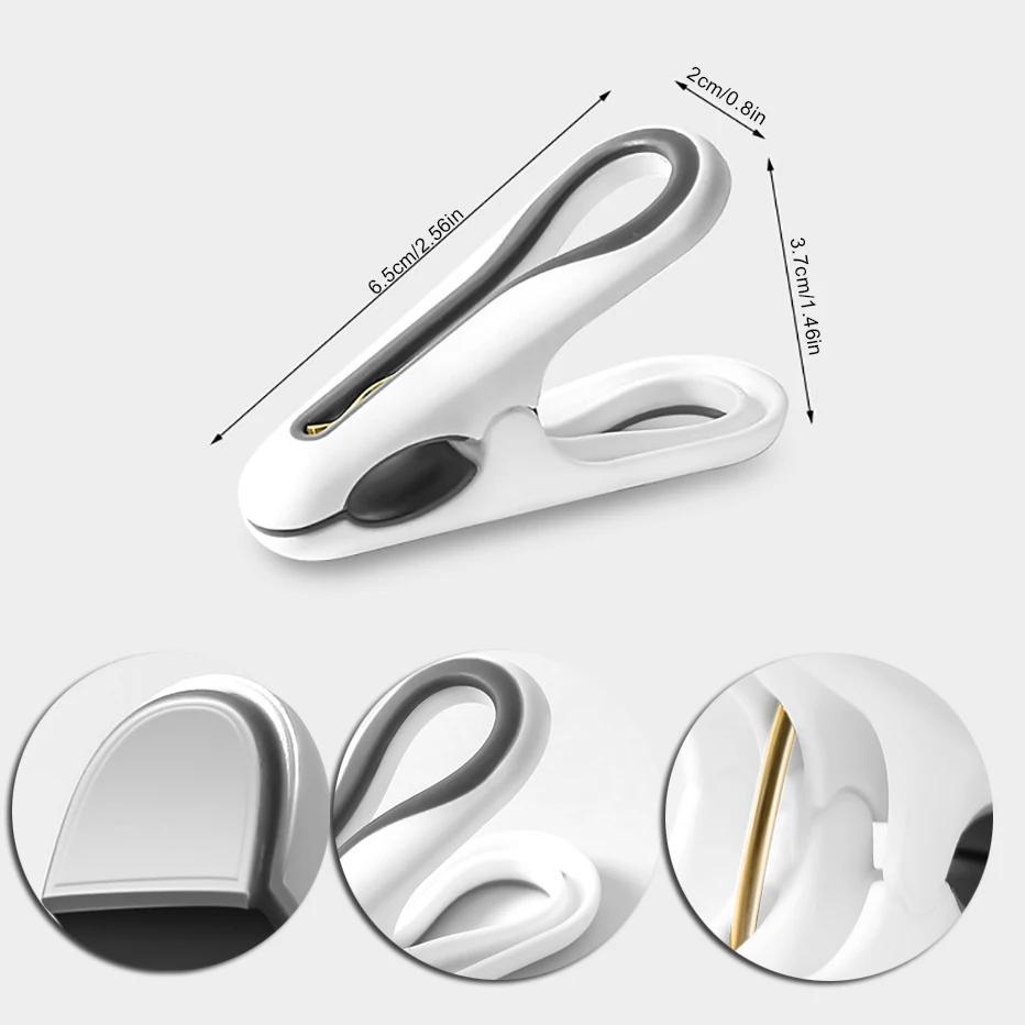 

12pcs Multipurpose Chip Clips Perfect for Clothes Socks Towels Hanger Food Bag Sealer Photo Crafts Clips Clothes Drying Line Peg білий