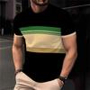 Men Simple Fashion Short Sleeve 3D Printed T-shirts Loose Breathable Daily Wear Tees Tops