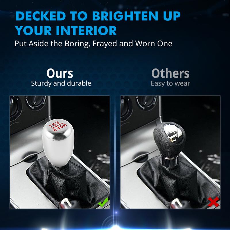 Universal 6 Speed Gear Shift Knob with 8mm & 10mm & 12mm Adapters, Universal for Honda Civic, for Acura RSX