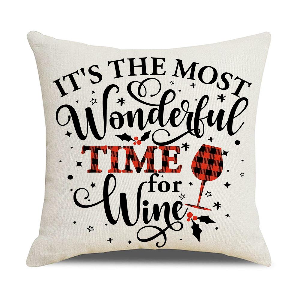 

Новая Рождественская наволочка Лен Рождественская Клетка Снежинка Диван Гостиная Наволочка Подушка 45 * 45Cm (without pillow core)