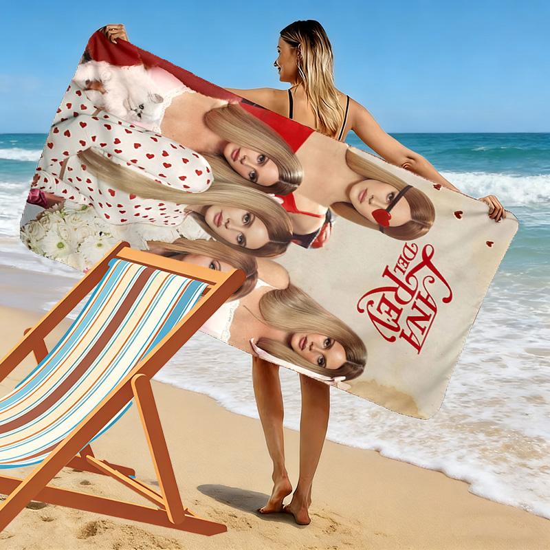 Asciugamano da Spiaggia con Stampa di Lana Del Rey, Asciugamano Grande Morbido ad Asciugatura Rapida per Spiaggia Campeggio Nuoto