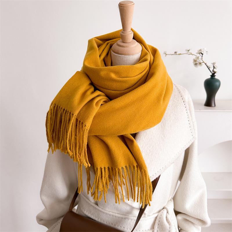 Autumn And Winter  Cashmere Scarf For Women, Solid Color Warm Shawl, Fashion Tassel Scarf, Versatile Scarf