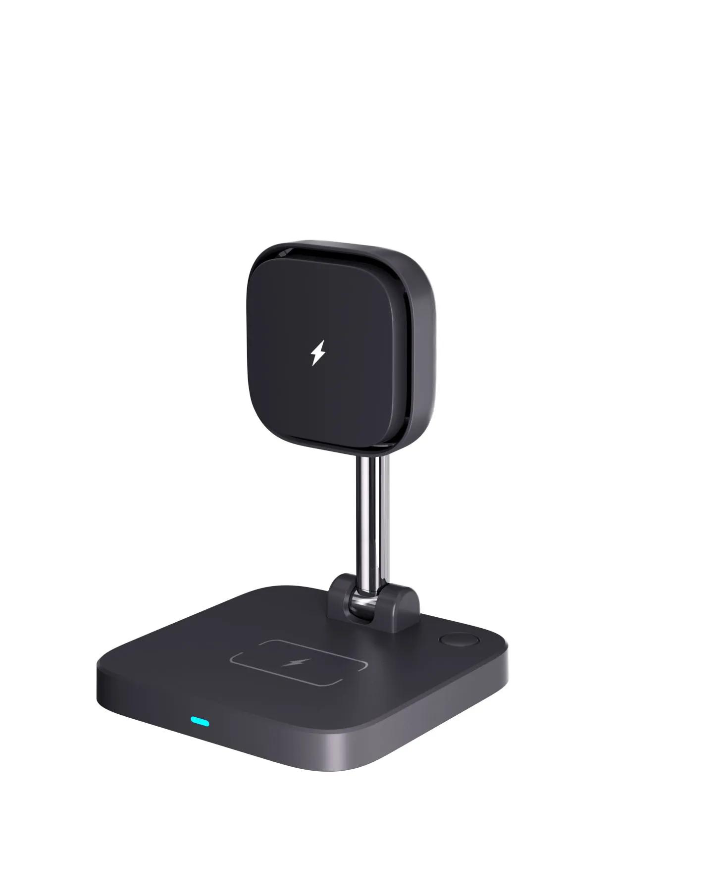 

3in1 Magnetic Wireless Charger Bracket Station w/ Cooling Fan For iPhone 14 13 12 Pro Max Fast Charging For Apple Watch Earphone