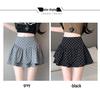 Women's Gray Polka Dot Ruffled Mini Skirt - High Waist, Fluffy, Slimming, Irregular Hem