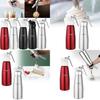 Bottiglia sifone per panna montata in acciaio inox di alta qualità, ideale per decorare e guarnire il caffè, disponibile nei formati da 500 ml e 1000 ml.