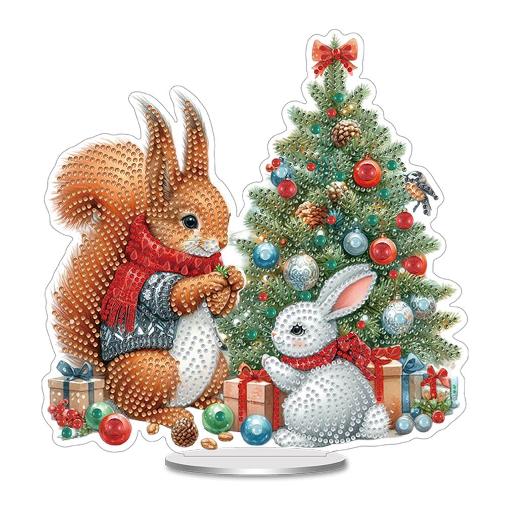 Christmas Special Shaped Diamond Painting Tabletop Ornaments Kit Acrylic Diamond Painting Desktop Decorations for Table Decor