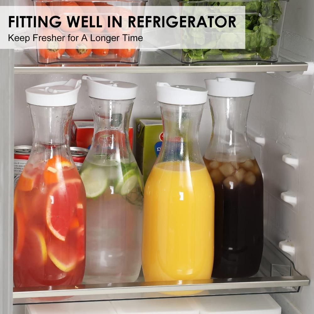 1500ml/50oz Juice Water Bottle Leakproof with Flip Top Round/Square Juice Container Plastic Water Bottle for Cold Drinks/Juice