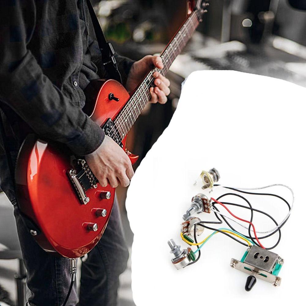 E-Gitarrenteile & Zubehör 500k Potis Knöpfe DIY Elektrogitarren-Verkabelungsbaum Vorverkabelt