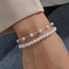 Bracciale a catena con perline di zirconi simulati a doppio strato per donna elegante zircone tendenza 2025