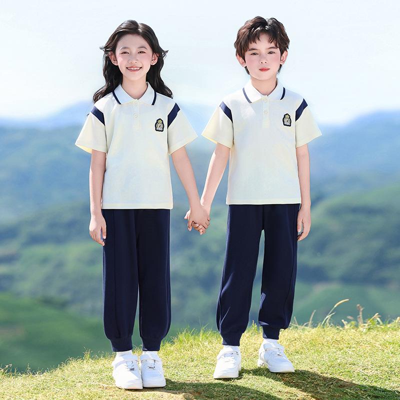 Primary School Sports Uniform Set: Spring & Autumn First Grade Three-Piece Outfit for Kindergarten & Children's Sports Events