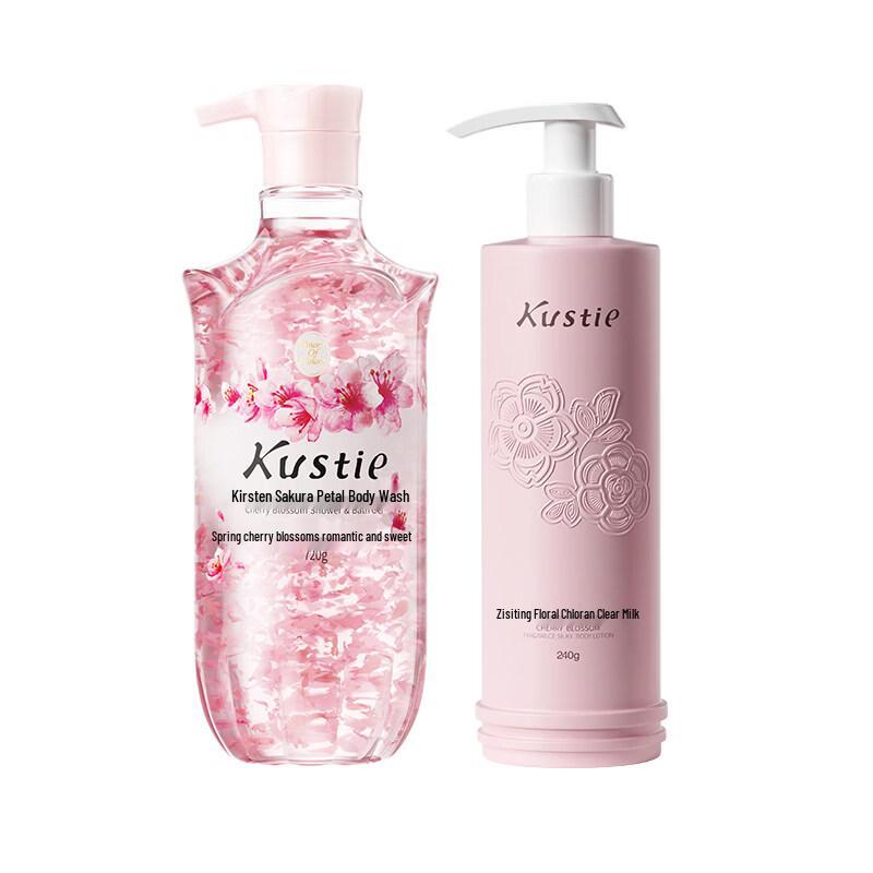 KOSETEEN Sakura Petal Shower Gel & Silky Lotion Set