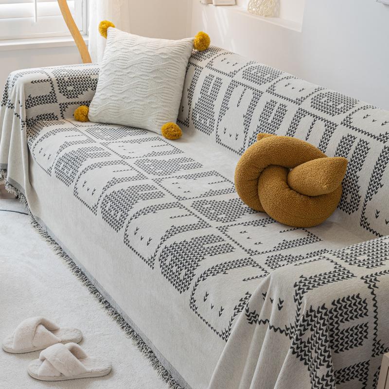 

Chenille Sofa Towel Ins Style Four Seasons Universal Anti-Cat Scratch Bedside Table Cover Cloth All-Inclusive Universal Sofa Cover Blanket 180*130cm