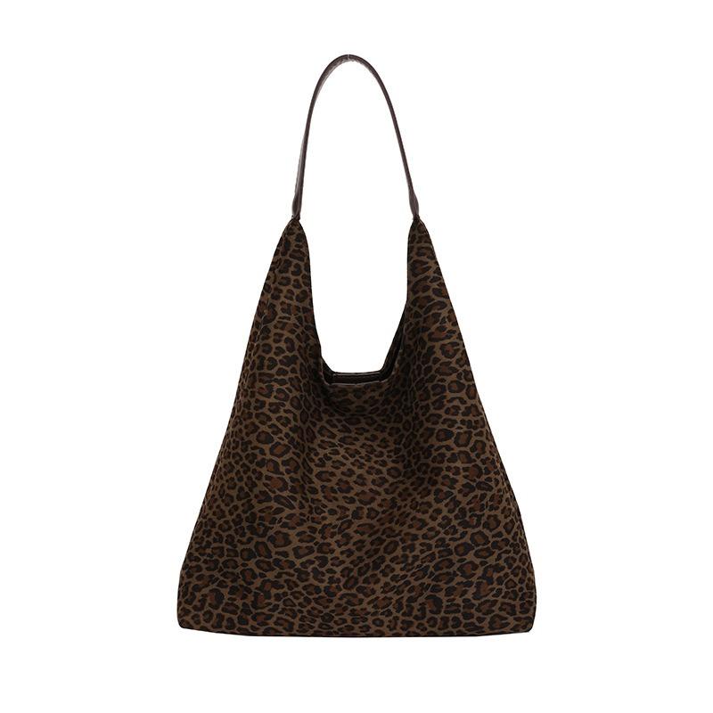Retro Leopard Print Bag Women's New Autumn and Winter Fashion Shoulder Bag Casual Large-capacity Commuter Tote Bag
