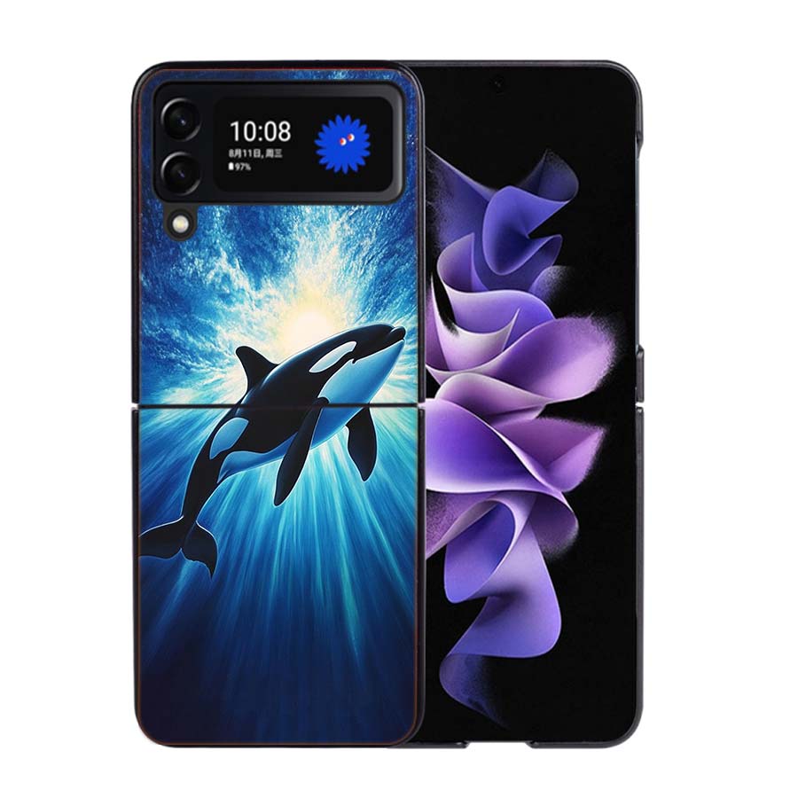 Facts About Killer Whales Phone Case For Samsung Z Flip 7 6 5G Galaxy Z Flip4 Z Flip5 Z Flip3 Coque Black Hard PC Shell Protecti
