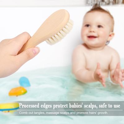 Neu Baby Haarbürste Kamm Holzgriff Neugeborenen Baby Haarbürste Säugling Kamm Weiche Wolle