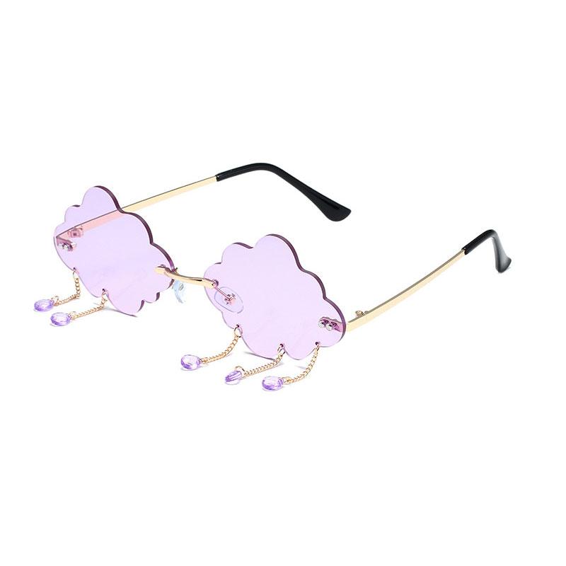 Vintage Clouds Tassel Ladies Sunglasses Steampunk Rimless UV400 Women's Fashion Shades