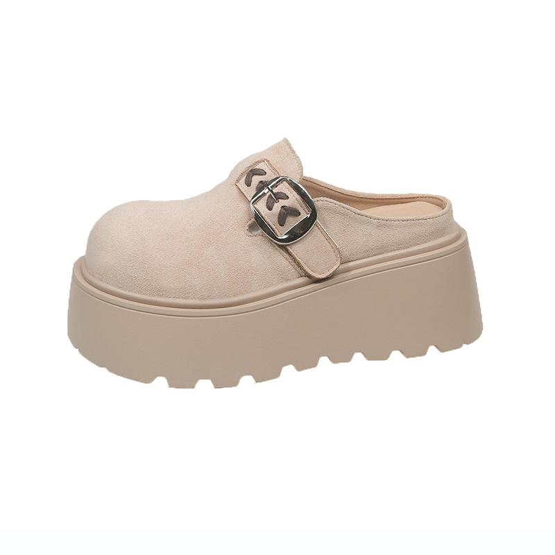 Small Thick-soled Boken Shoes Women's Baotou Spring and Autumn 2025 New Fashion One-pedal Muffin Birken Slippers