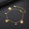 Teamer Chrysanthemum Peach Blossom Pendant Bracelets Stainless Steel Gold Color For Women Girls Flower Jewelry Gift 2026 New