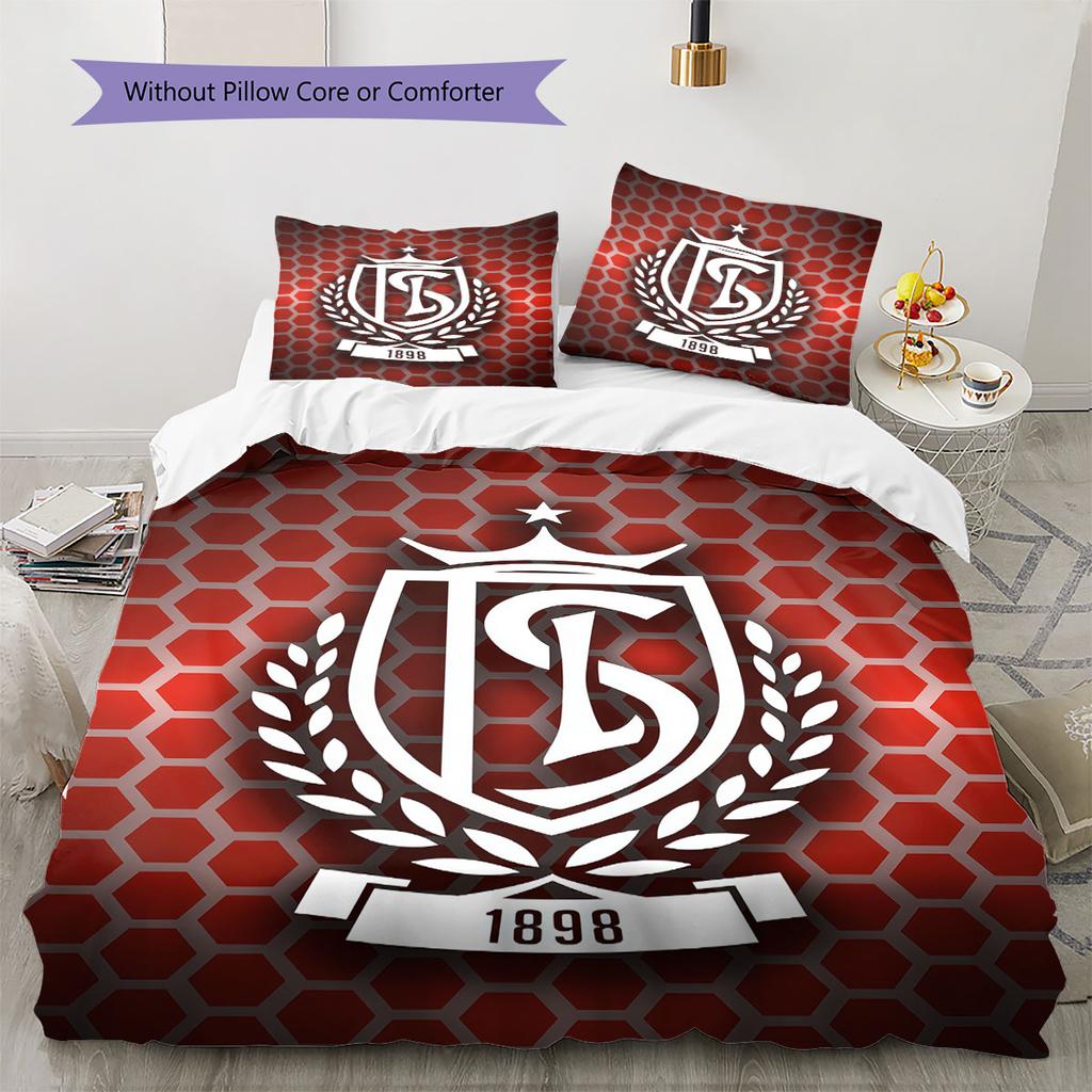 Standard Liège Logo Bedding Quilt Set Quilt Cover Pillowcase Home Decoration Birthday Gift (1 * Duvet Cover + 2 * Pillowcase, Without Core)