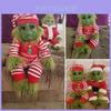 30cm Striped Green Elf Plush Toy For Christmas Gift