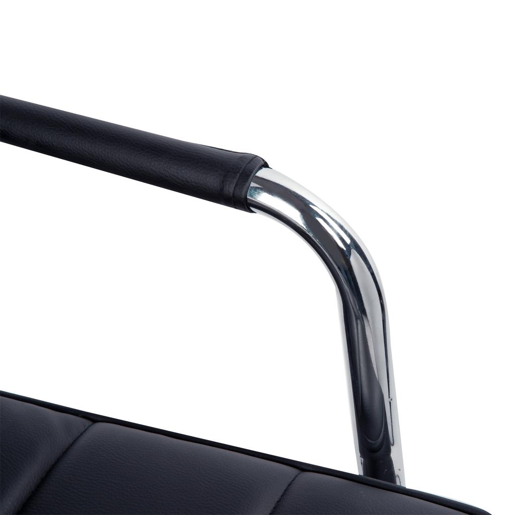 Office Chair in Retro Design, Height-Adjustable, 5 Casters, 52.5 cm x 54 cm x 99 cm, Black