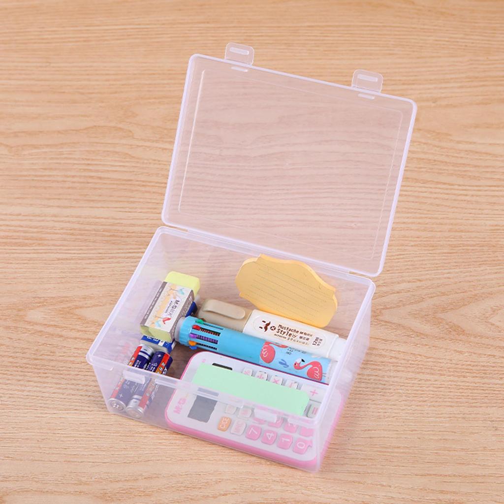 Jewelry Storage Box Practical Clear Storage Box with Lid Small Storage-Bins Transparent Storage Container for Organizing