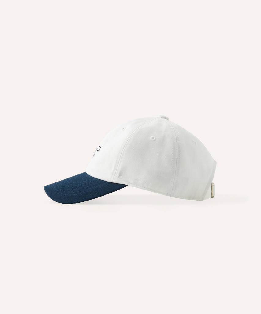 Bibeleude Embroidered Cotton Two-Tone Ball Cap 002 White & Navy