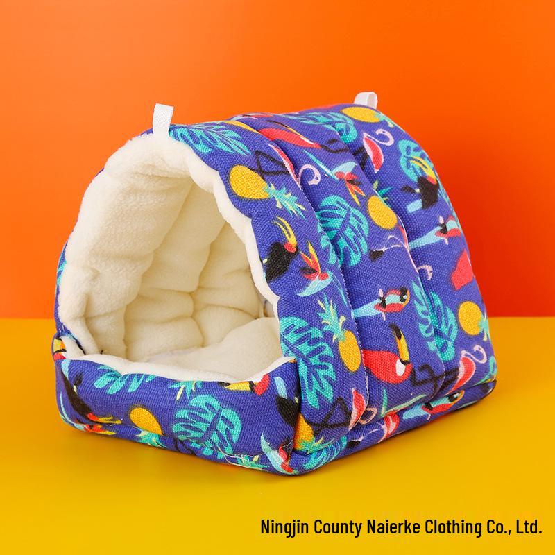 Warm Tiger Skin Bird Nest: Fleece-Lined Winter Hammock for Cockatiels