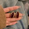 New Korean-Style Exaggerated Irregular Oval Metal Earrings