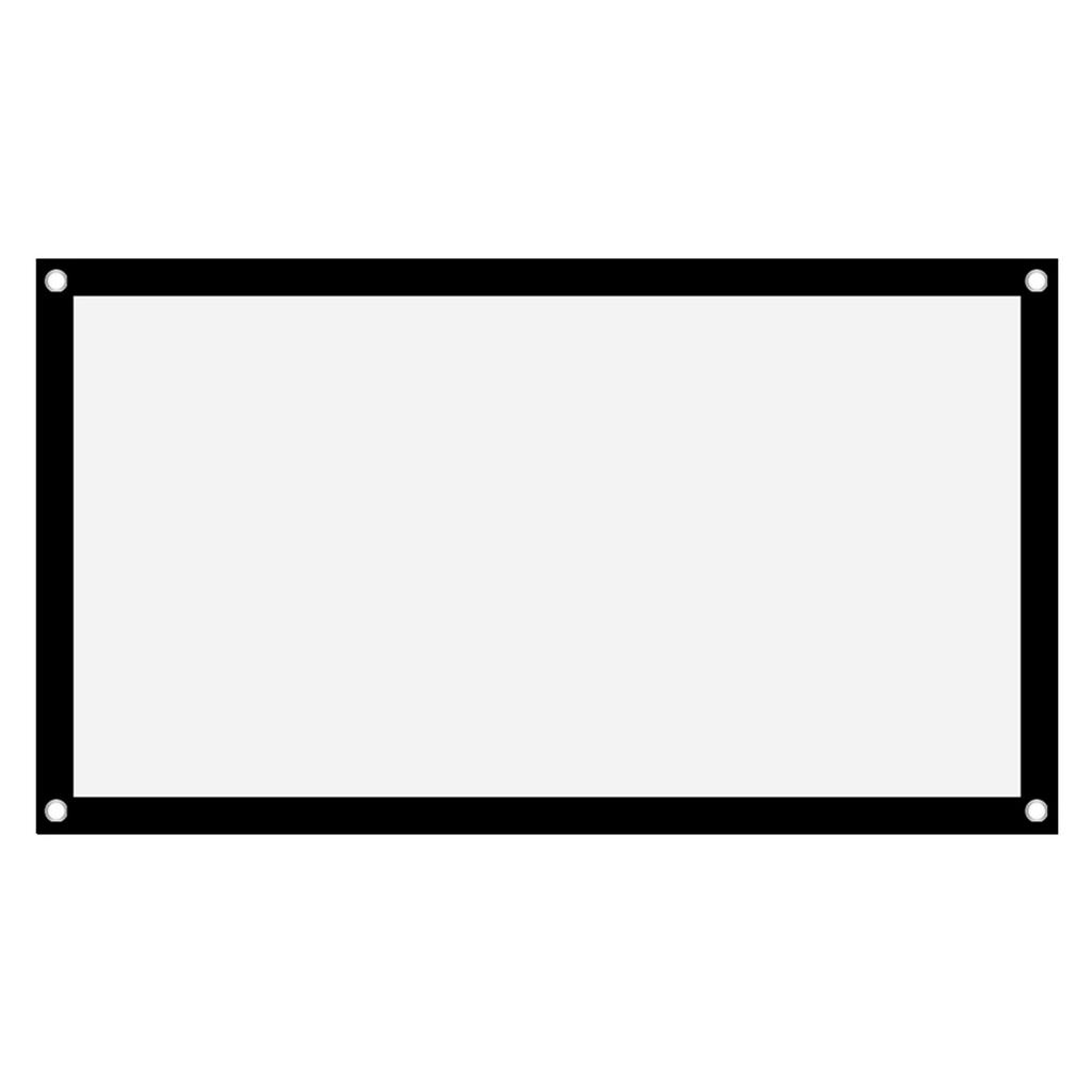 16:9 Thicken Portable Non Crease Soft White Polyester Projector Curtain Projection Screen(40in )