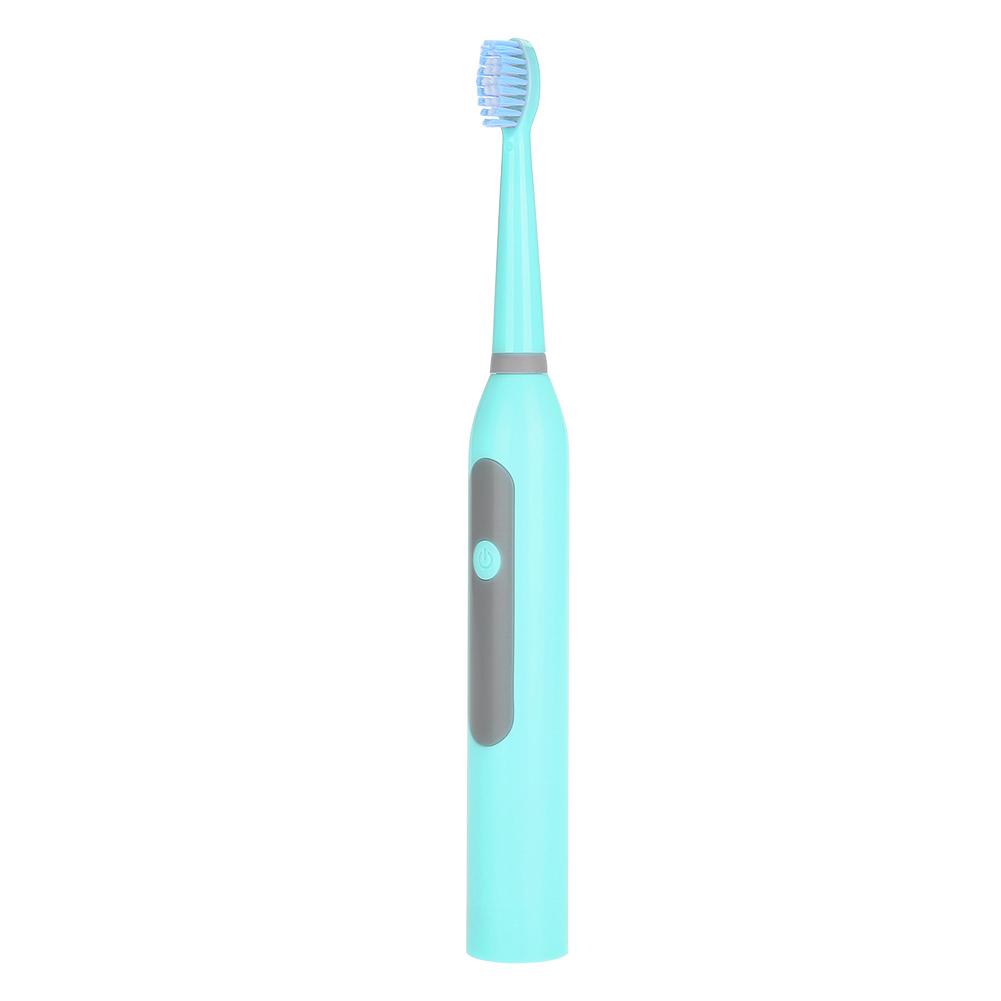 Electric Tooth Brush Battery Sonic Waterproof Replacement Brush Head Teeth Cleaning Tool Blue