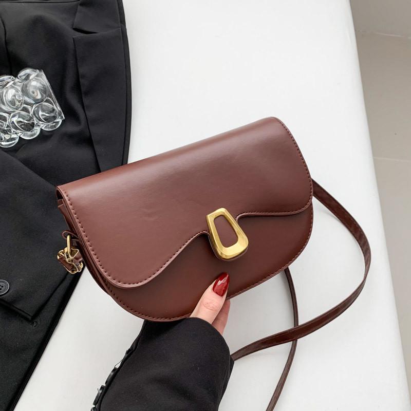 Trendy Retro Women s Crossbody Saddle Bag Chic Everyday Handbag In Stylish Colors Brown