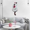 Wall Clock Creative DIY Cat Acrylic Wall Clock with Swing Tail Pendulum for Living Room Bedroom Home Decor Battery Not Included