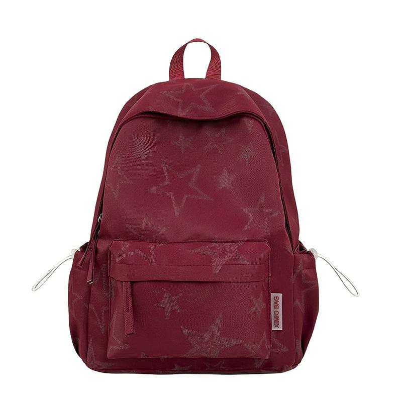 Schoolbag Korean Version Cartoon Star Backpack Women's Lightweight Large-capacity New Student Schoolbag High-value Travel Commuter Backpack