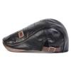 Men Retro Pu Leather Newsboy Caps JAMONT Labeling British Painters Hats Spring Autumn Side Adjustable Flat Cap Hip Hop Berets