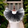 Victorian Sparkling Dots Layered Mesh Tulle Detachable Neck Ruff Ruffled Faux Collar Shawl for Halloween Clown Choker