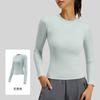 Crew neck slim fit tight long sleeve yoga clothes top running fitness t-shirt