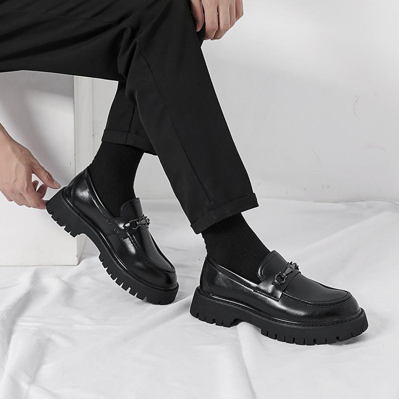 Thick Soled Black Men's Loafers New Designer Trend Styles Outdoor Fashion Party Daily Office Youth Hot Selling Shoes Plus Size