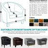 Plush Velvet Tub Chair Covers Club Chair Slipcover Cushion Cover 2-Piece Stretch Soft Washable Armchair Sofa Furniture Protector