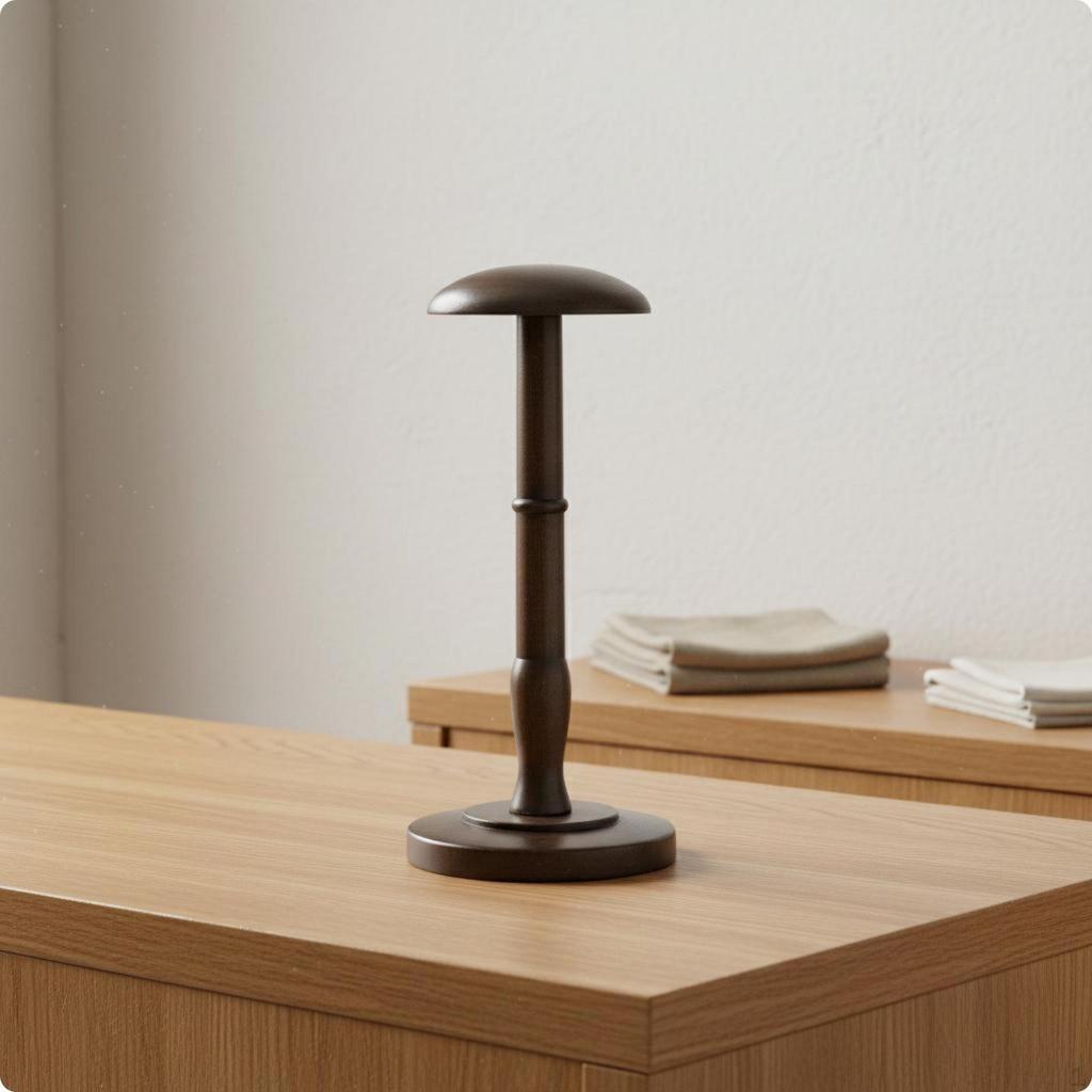 Espositore da Tavolo per Cappelli Manichino Versatile in Legno Testa di Manichino Legno Massiccio Espositore da Banco per Cappelli per Rivenditori,