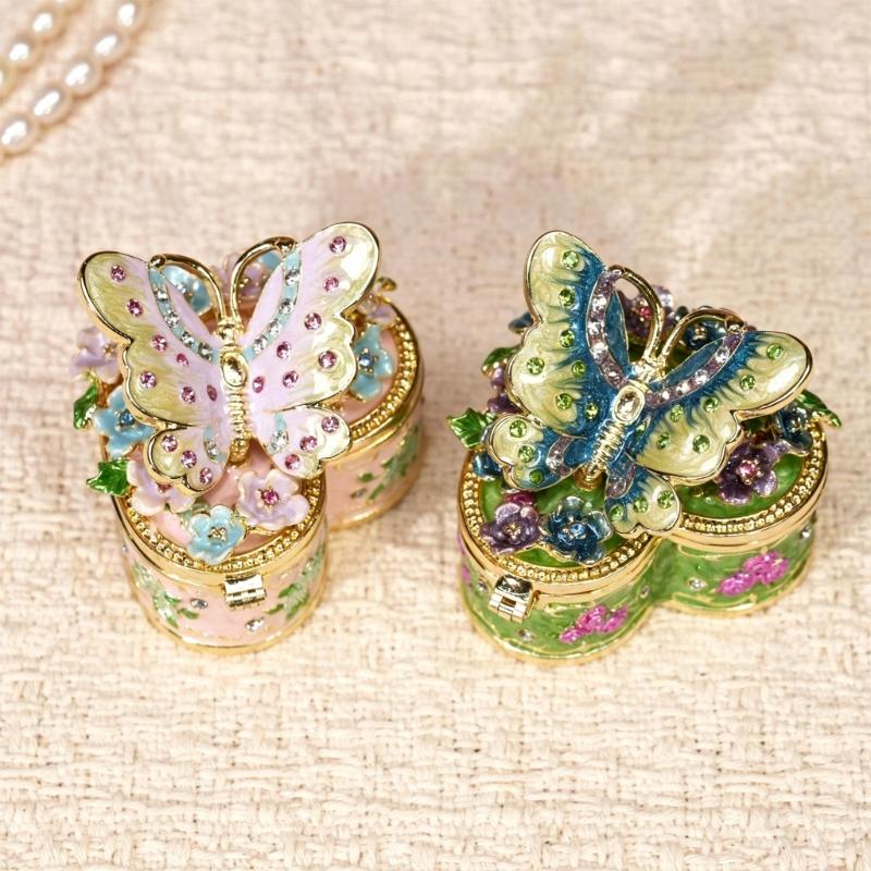 Butterfly Shape Jewelry Box Jewelry Holder Stylish Jewelry Organizers Alloy Texture for Home Decors and Daily Use