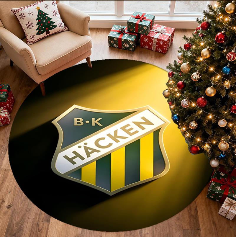 BK Hacken Pattern Round Rug, Indoor/Outdoor Mat, for Picnic, Gameroom, Bedroom, Office, Living Room, Home Decor Carpet, Birthday Gift