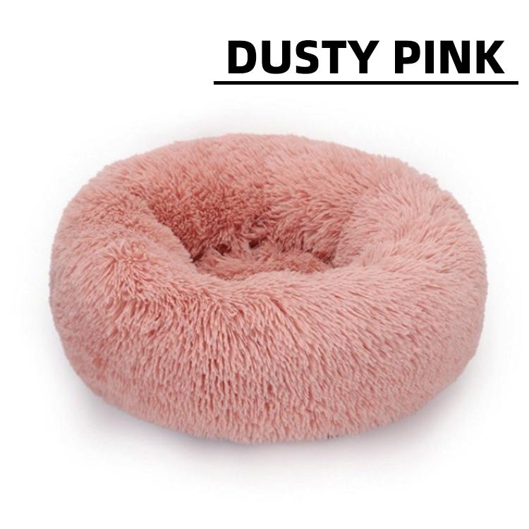 Dropshipping Long Faux Fur Pet Bed Comfortable Waterproof Plush Donut Round Dog Bed Soft Washable Cat Bed Removable Pet Cushion