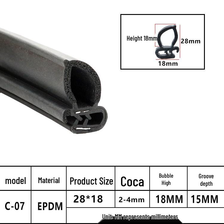 U-Shaped Waterproof Anti-Collision Dustproof Electrical Cabinet Rubber Seal