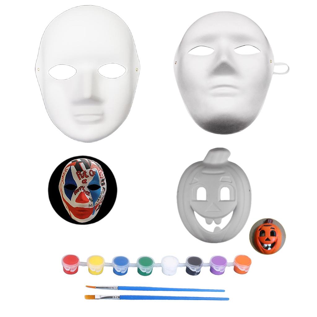 Halloween Blank Pulp Mask Face Painting Children DIY Hand-painted Full Face Men And Women 3ml