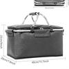 Outdoor Thermal Insulation Basket Aluminum Foil Thickened Picnic Basket Oxford Cloth Folding Picnic Bag Thermal Insulation Ice Pack Camping Storage