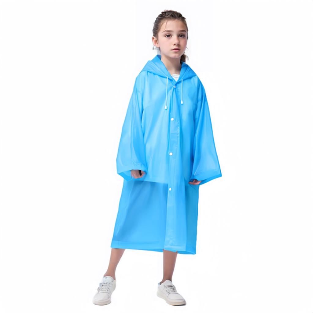 EVA children's raincoat thickened + disposable raincoat whole body rainstorm protection outdoor tourism walking school poncho